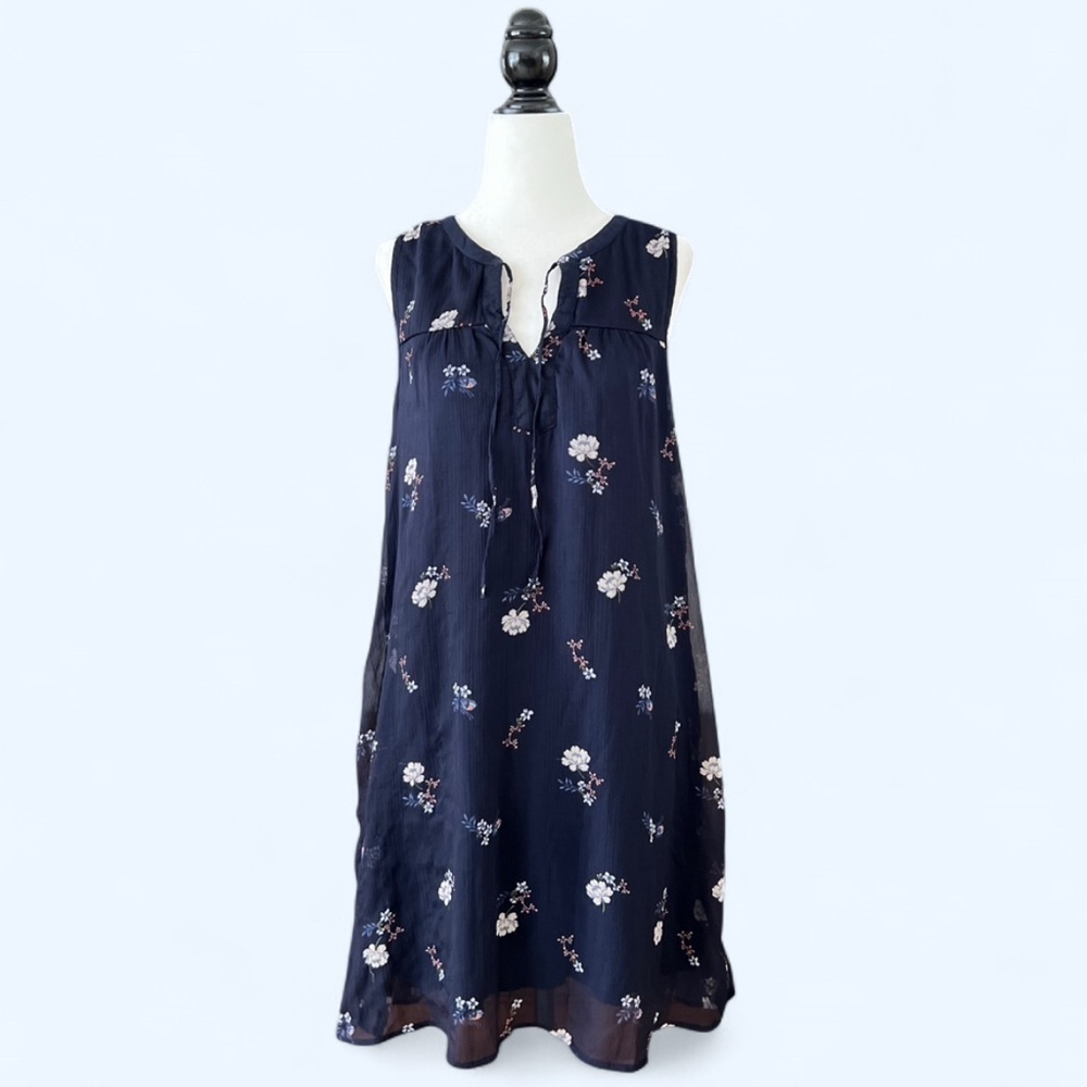 Abercrombie & Fitch Womens Floral Navy Sleeveless Boho Midi Dress Medium